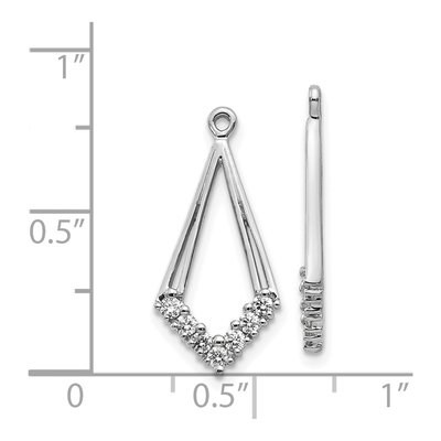 14K White Gold 1/4 ct tw Diamond Kite-Shaped Earring Jackets – view 3