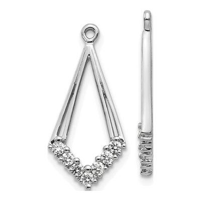 14K White Gold 1/4 ct tw Diamond Kite-Shaped Earring Jackets