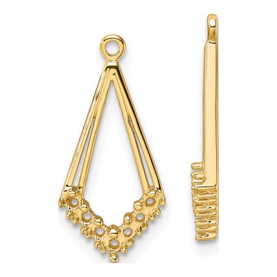 14K Yellow Gold Kite Diamond Earring Jacket Mounting