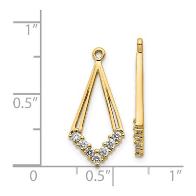 14K Yellow Gold 1/4 ct tw Diamond Kite Earring Jackets – view 3
