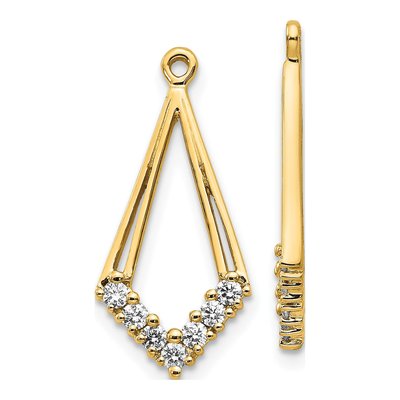 14K Yellow Gold 1/4 ct tw Diamond Kite Earring Jackets