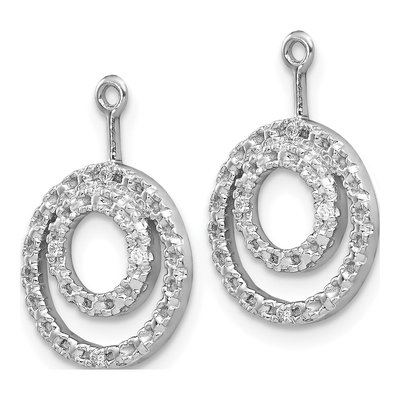 10K White Gold Diamond Double Circle Earring Jackets – view 2
