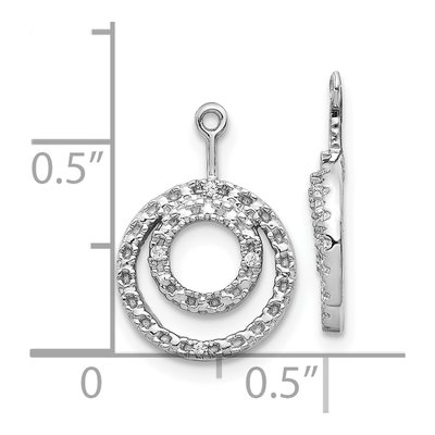 10K White Gold Diamond Double Circle Earring Jackets – view 3