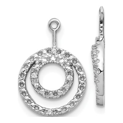 10K White Gold Diamond Double Circle Earring Jackets