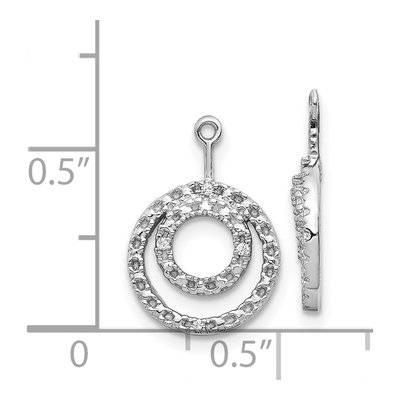 14K White Gold Diamond Double Circle Earring Jackets – view 3