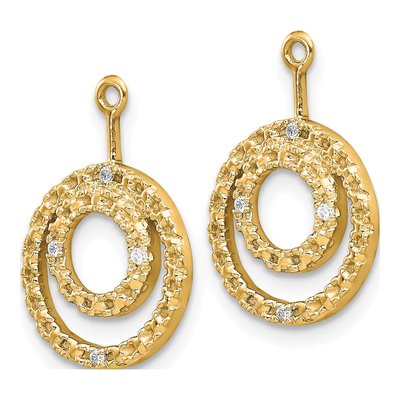 14K Yellow Gold Diamond Circle Earring Jackets – view 2