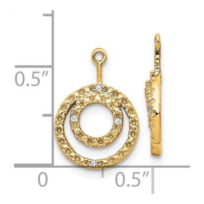 14K Yellow Gold Diamond Circle Earring Jackets – view 3
