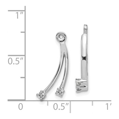 14K White Gold Diamond Earring Jacket Mounting – view 3