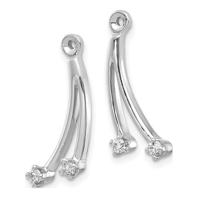 14K White Gold 1/8 ct tw Diamond 2-Stone Earring Jackets – view 2