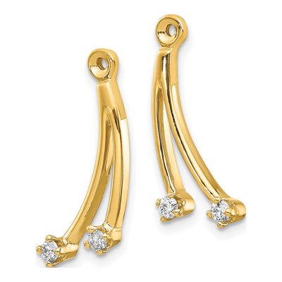 14K Yellow Gold 1/8 ct tw Diamond 2-Stone Earring Jackets – view 2