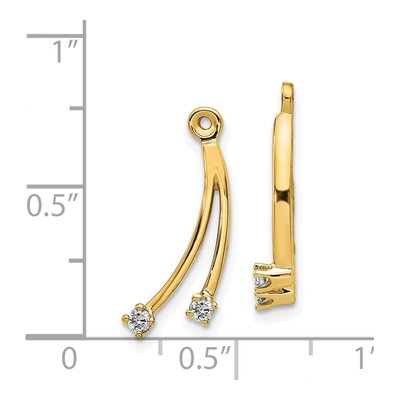 14K Yellow Gold 1/8 ct tw Diamond 2-Stone Earring Jackets – view 3