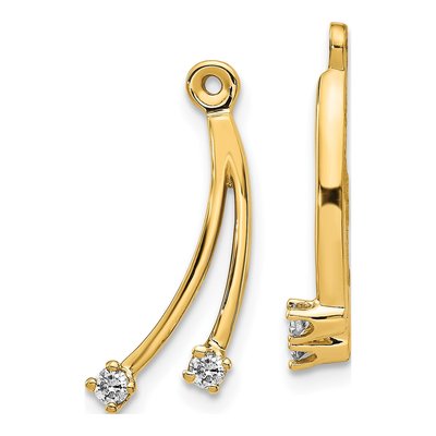 14K Yellow Gold 1/8 ct tw Diamond 2-Stone Earring Jackets
