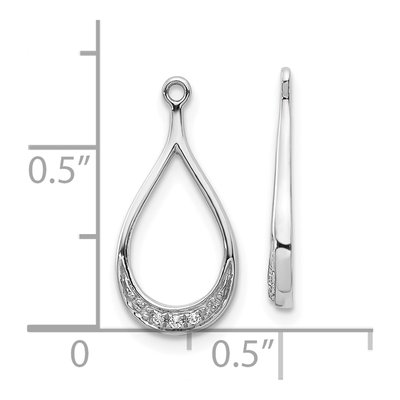 10K White Gold Diamond Teardrop Earring Jackets – view 3