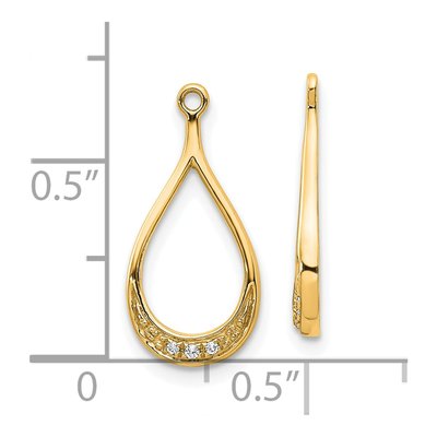 10K Yellow Gold Diamond Teardrop Earring Jackets – view 3