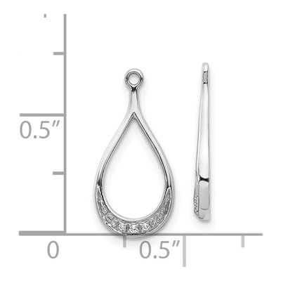 14K White Gold Diamond Teardrop Earring Jackets – view 3