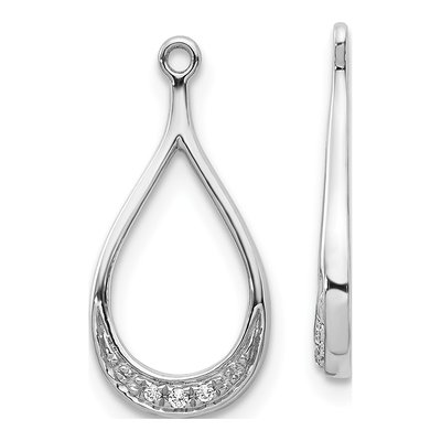 14K White Gold Diamond Teardrop Earring Jackets