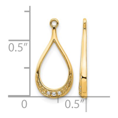 14K Yellow Gold Diamond Teardrop Earring Jackets – view 3