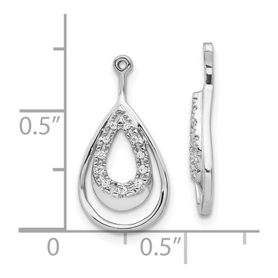 10K White Gold 1/15 ct tw Diamond Double Teardrop Earring Jackets – view 3