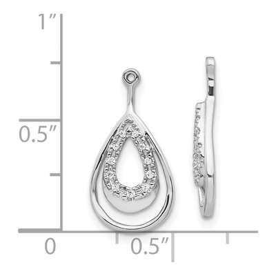 14K White Gold 1/15 ct tw Diamond Double Teardrop Ear Earring Jackets – view 4