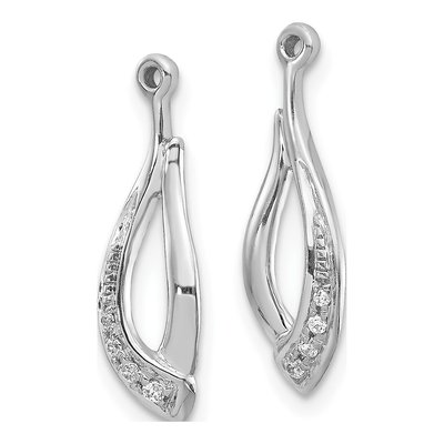 10K White Gold 1/20 ct tw Diamond Twisted Teardrop Earring Jackets – view 2