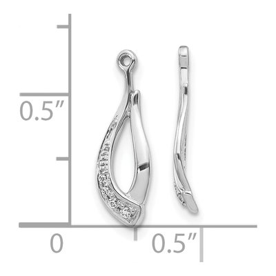 10K White Gold 1/20 ct tw Diamond Twisted Teardrop Earring Jackets – view 3