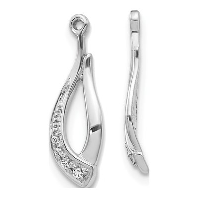 10K White Gold 1/20 ct tw Diamond Twisted Teardrop Earring Jackets