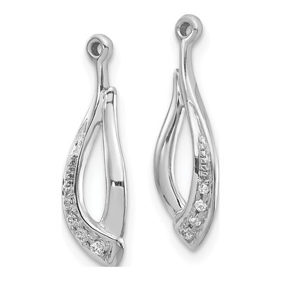 14K White Gold 1/20 ct tw Diamond Twisted Teardrop Earring Jackets – view 3