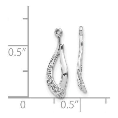 14K White Gold 1/20 ct tw Diamond Twisted Teardrop Earring Jackets – view 4