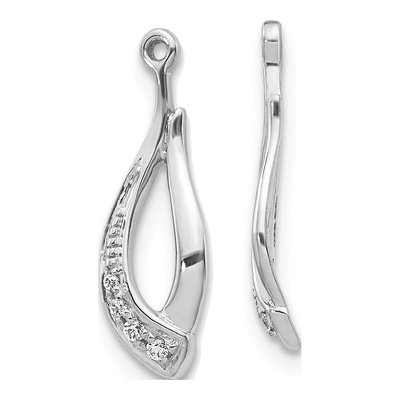 14K White Gold 1/20 ct tw Diamond Twisted Teardrop Earring Jackets