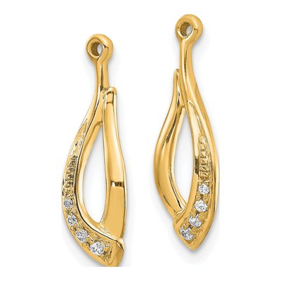 14K Yellow Gold 1/20 ct tw Diamond Twisted Earring Jackets – view 2