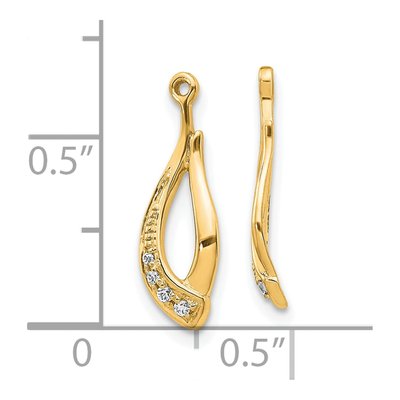 14K Yellow Gold 1/20 ct tw Diamond Twisted Earring Jackets – view 3
