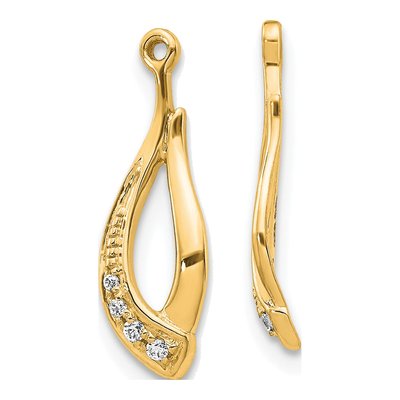 14K Yellow Gold 1/20 ct tw Diamond Twisted Earring Jackets