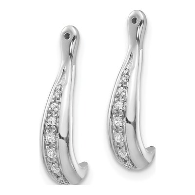 10K White Gold 1/20 ct tw 17mm Diamond J- Hoop Earrings – view 2