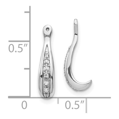 10K White Gold 1/20 ct tw 17mm Diamond J- Hoop Earrings – view 3