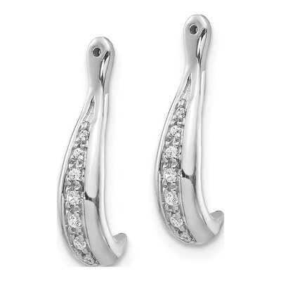 14K White Gold 1/20 ct tw 17mm Diamond Hoop Earrings – view 2