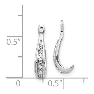 14K White Gold 1/20 ct tw 17mm Diamond Hoop Earrings – view 3