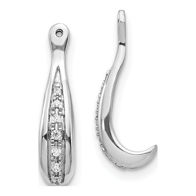 14K White Gold 1/20 ct tw 17mm Diamond Hoop Earrings