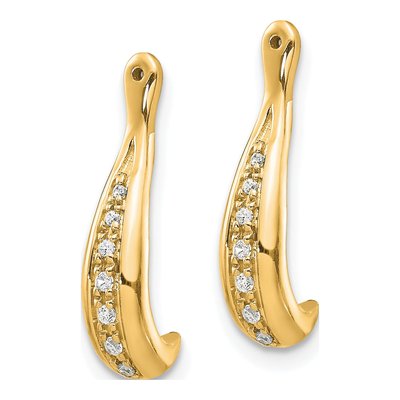 14K Yellow Gold 1/20 ct tw Diamond Hoop Earrings – view 2