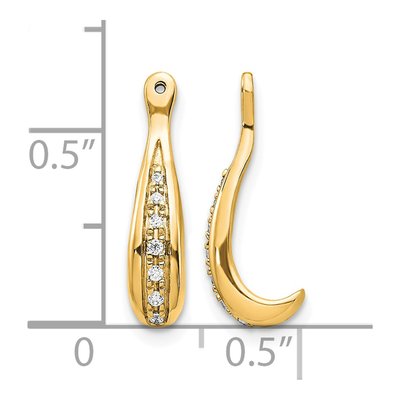 14K Yellow Gold 1/20 ct tw Diamond Hoop Earrings – view 3