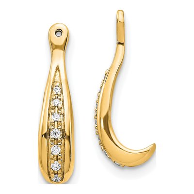 14K Yellow Gold 1/20 ct tw Diamond Hoop Earrings