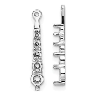 14K White Gold 5-Stone Diamond Earring Jacket Mounting