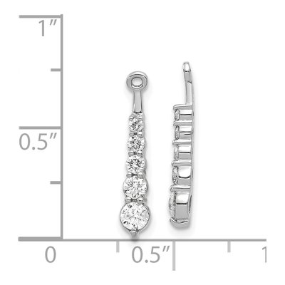 14K White Gold 5/8 ct tw Lab-Grown Diamond Earring Jackets – view 4