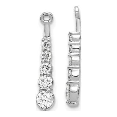 14K White Gold 5/8 ct tw Lab-Grown Diamond Earring Jackets