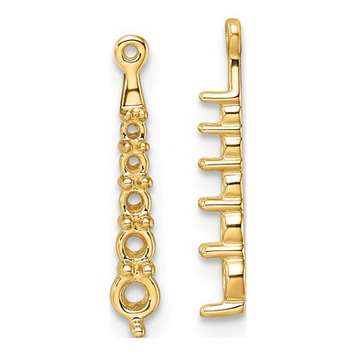 14K Yellow Gold 5-Stone Diamond Earring Jacket Mounting