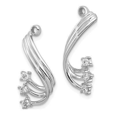 14K White Gold 1/5 ct tw Diamond Fancy Twist Earring Jackets – view 2