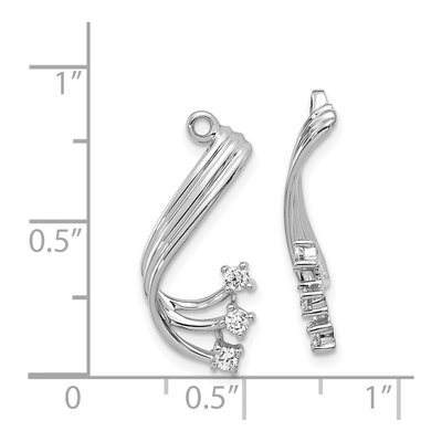 14K White Gold 1/5 ct tw Diamond Fancy Twist Earring Jackets – view 3