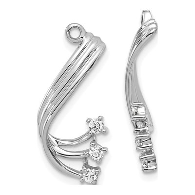 14K White Gold 1/5 ct tw Diamond Fancy Twist Earring Jackets