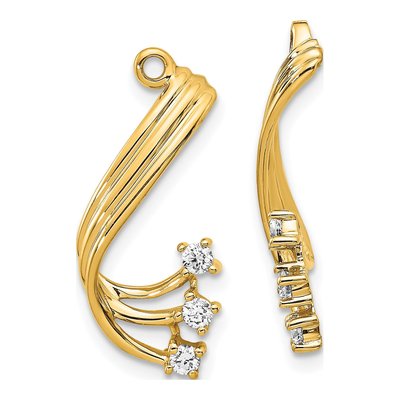 14K Yellow Gold 1/5 ct tw Diamond Twist Earring Jackets