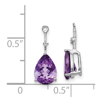 14K White Gold Amethyst & Diamond Pear Earring Jackets – view 4
