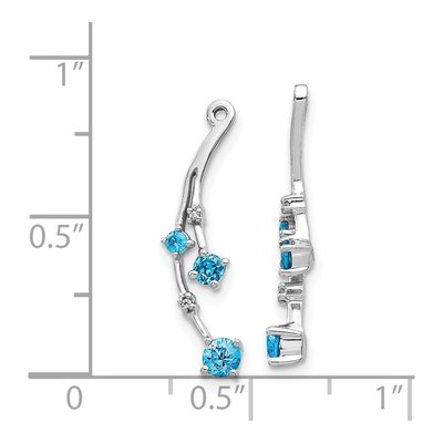 14K White Gold Swiss Blue Topaz & Diamond Earring Jackets – view 4